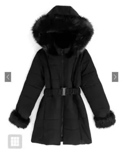 GRL ファーダウンコート ベルト付き