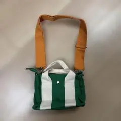 マイクロミニトートバッグ グリーン(オレンジストラップ付き)