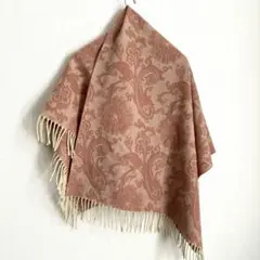 ETRO 花柄ピンクストール フリンジ付　ウール100%