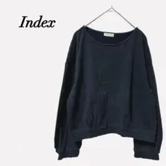 インデックス 【M】スウェットシャツ 総柄 長袖 レディース ネイビー