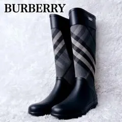 バーバリー BURBERRY ノバチェック レインブーツ 23.5cm 長靴 - メルカリ