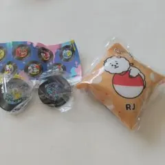 くら寿司 BT21クッションチャーム RJ、ステッカー KOYA CHIMMY