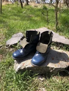 Dr.マーチン　英国製　23.5ネイビー レザー エンジニアブーツ　おまけ付き