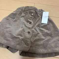 anyFAM ブラウン コーデュロイ生地 ボタン付きキュロット パンツスカート