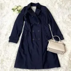 【ビームスライツ】BEAMS LIGHTSトレンチコート　ロング　ネイビー　36