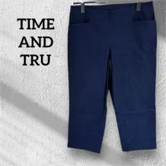 美品✨TIME AND TRU 【M】ネイビー カジュアルパンツ 古着