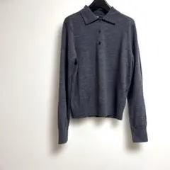ユニクロ メリノポロセーター グレー 長袖ポロシャツ ニット