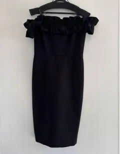 オフショルダー ブラック パーティードレス キャバドレス　結婚式　オケージョンM