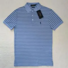 タグ付き新品⭐️Polo Ralph Lauren 水色 ストライプ ポロシャツ