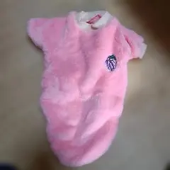 犬服 XL ピンク フリース ブドウ刺繍