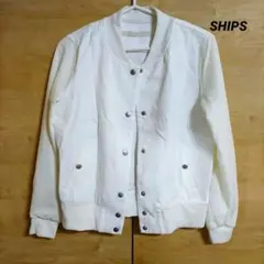SHIPS khaju レディース ホワイトブルゾン