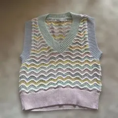 ZARA ザラ　ニットベスト Sサイズ マルチカラー
