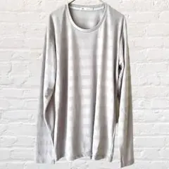 MELROSE メルローズ ロンT ボーダーデザイン ポリエステル100 メンズ