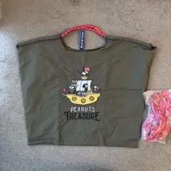 PEANUTS TREASURE スヌーピー刺繍のエコバッグ　Lサイズ
