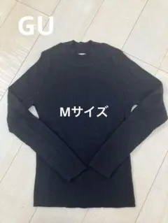 GU ハイネック リブニット M長袖 秋冬　ブラック