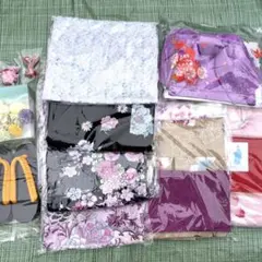 舞妓 水色着物 八重桜 紫ピンク だらり帯 テリア うさぎ ポンポネット