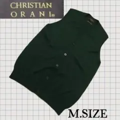 z48【CHRISTIAN ORANI】 ニットベスト グリーン Mサイズのサムネイル