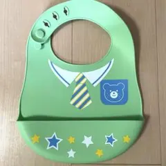 【新品未使用】ミキハウス ホットビスケッツ シリコン製 ランチスタイ エプロン