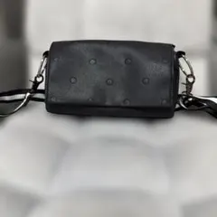 ビアズリー風　ドット型押しショルダーバッグ　未使用品