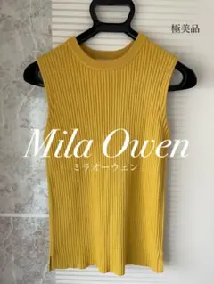 【美品】　Mila Owen ミラオーウェン　ノースリーブ　リブニット　トップスのサムネイル