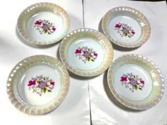 花柄陶磁器プレート5枚セット