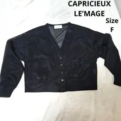 【人気⭐CAPRICIEUX LE’MAGE】黒　ラメ入りカーディガン　サイズFのサムネイル