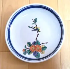 【新品・未使用】九谷焼 花鳥絵変り 小皿 5枚セット 4.5号皿揃 伝統工芸品