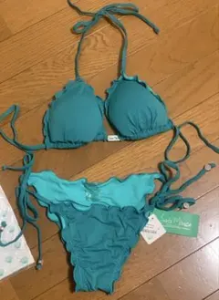Santa Monica beachwear ビキニ上下セット ターコイズブルーのサムネイル