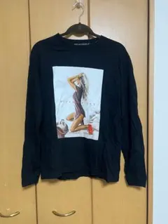 KRHYME DENIM ブラックプリント長袖カットソー M