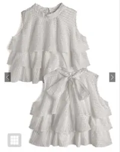 GRL 2Wayリボンノースリーブティアードブラウス[dh1490]完売品