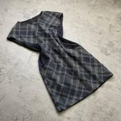 【COMME CA DU MODE】(9)総柄 チェック フレア ワンピース