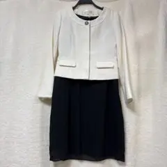 IDEALIZE ワンピーススーツ 11号 ホワイト・ブラック