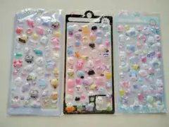 立体シール ぷくぷくシール 3Dシール 3枚セット おばけ うさぎ ペンギン