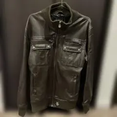 送料込❗️Karl Kani メンズ フェイクレザージャケット ブラウン Lのサムネイル
