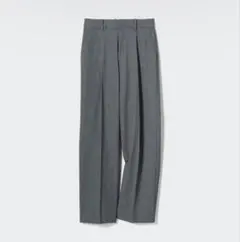 ユニクロ＊レディース＊タックワイドパンツ＊ボトムス＊ハイウエスト＊グレー＊S