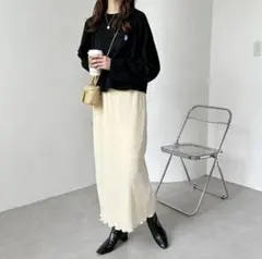 GeeRA ベロアプリーツロングスカート