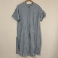 サマンサモスモスSM2デニム風水色シャツワンピース 半袖 ボタン付き