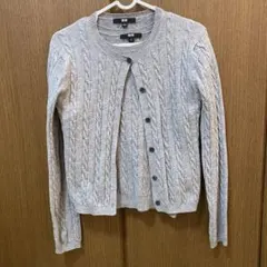 UNIQLO ケーブルクルーネックカーディガン ケーブルクルーネックセーター S