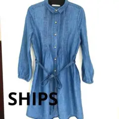 SHIPS ピンタックシャツワンピース