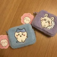 ちいかわふわふわミニ ポーチ 2個　モモンガ　ハチワレ
