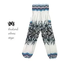 【新品】アラジン　タイパンツ　男女兼用【シャーリング】4140ホワイト　F905