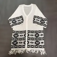 anyfam 幾何学模様カーディガン Fサイズ