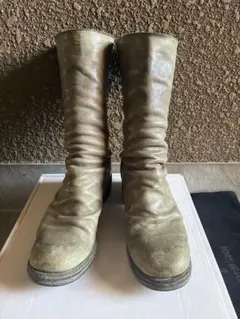 【希少】guidi グイディ バックジップ ロングブーツ グレー色