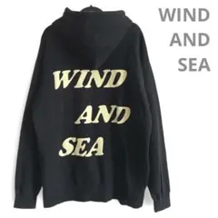 【美品】WIND AND SEAウィンダンシーパーカー パルム ロゴ ブラックL