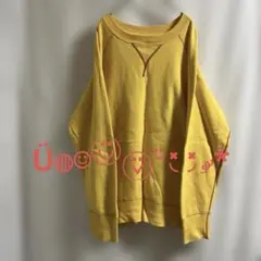 カラー ステッチ レモンイエロー スウェット オーバーサイズ メンズ 古着