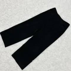 ミッシェルクラン センタープレス ワイドパンツ 38 ブラック レディース