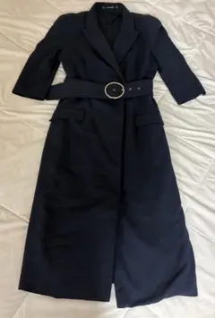 tocco closet ネイビー ダブルブレスト ロングコート - メルカリ