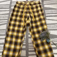 UNIQLO フリースセットのパンツのみ オンブレチェック ルームウェア S