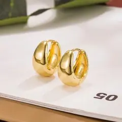 【再入荷】　ゴールド　ピアス　S925　フープ　リング　両耳　ユニセックス