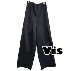 美品【ビス】ストレートパンツ　ネイビー　ウエストゴム　スラックス　オフィスのサムネイル